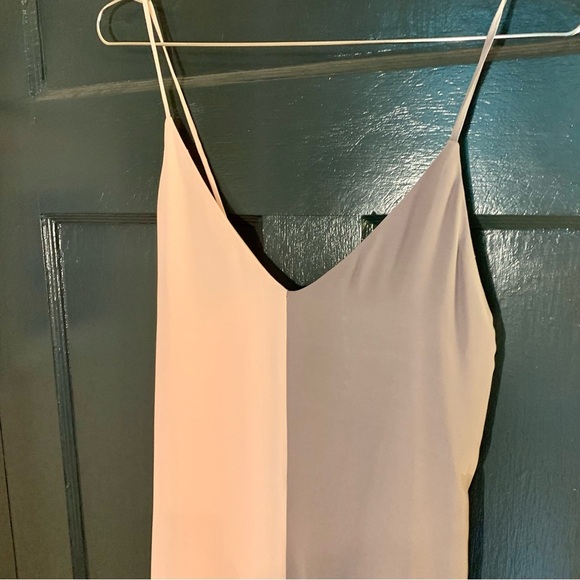 NWT Catherine Gee Pink/Grey Colorblock Silk Maxi Dress - Picture 3 of 6